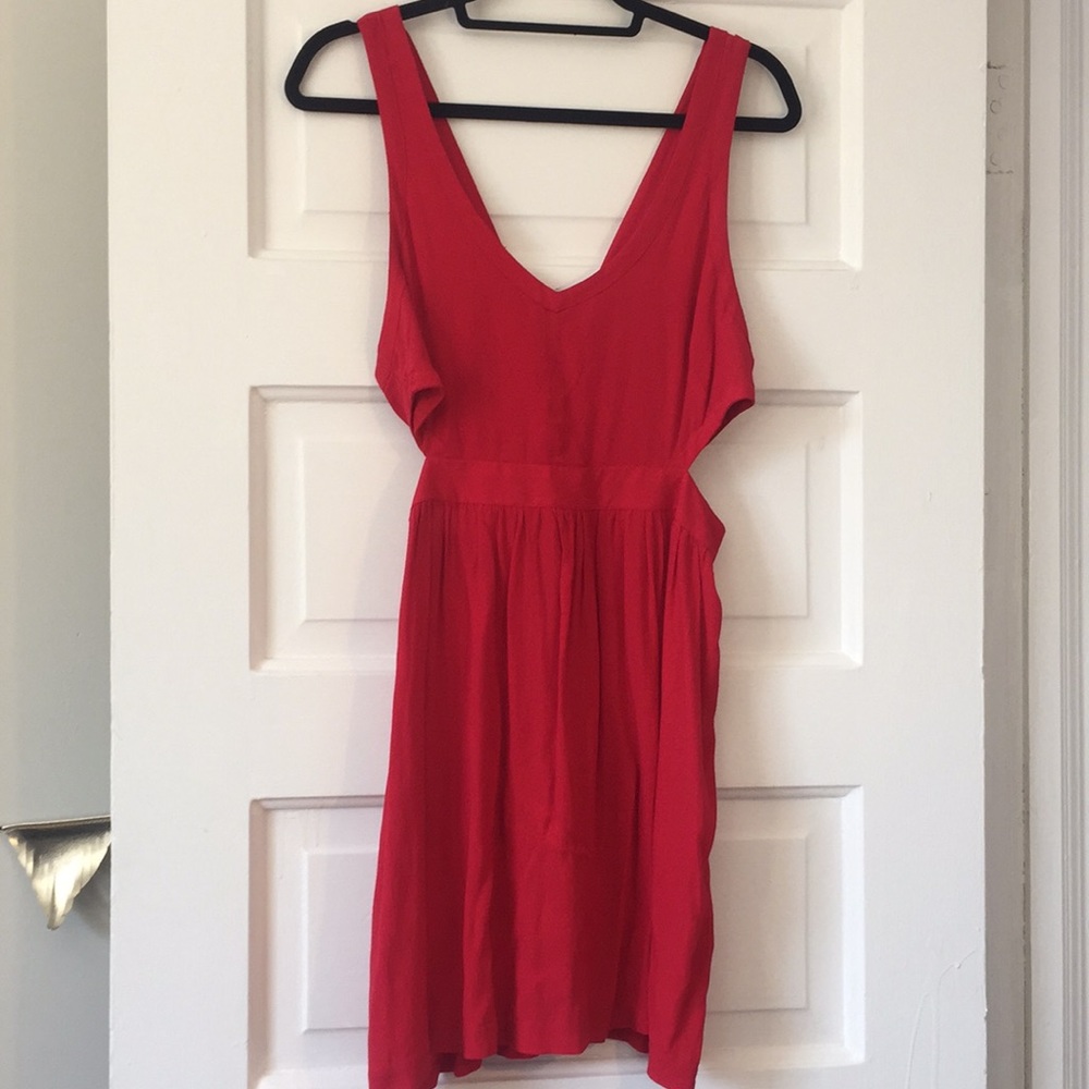 Urban Outfitters red cut-out side detail dress